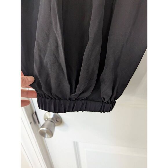 Tibi Eco Silk Pleated Balloon Pant women's size 12 black harem baggy - Picture 4 of 8